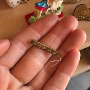 Super tiny mini ruler charm vintage teacher gift